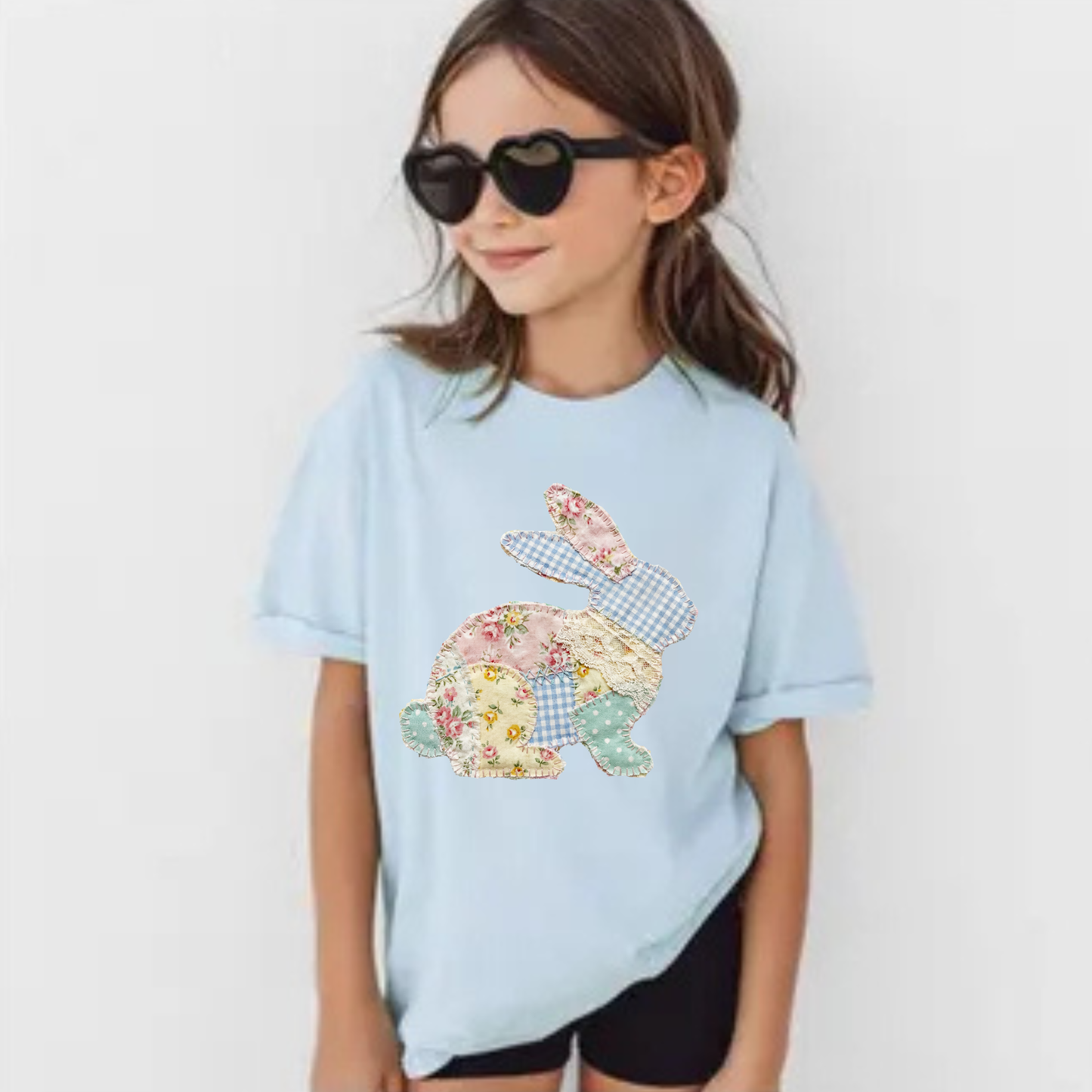 Youth Easter Faux Quilted Easter Bunny Sweatshirt or Tee