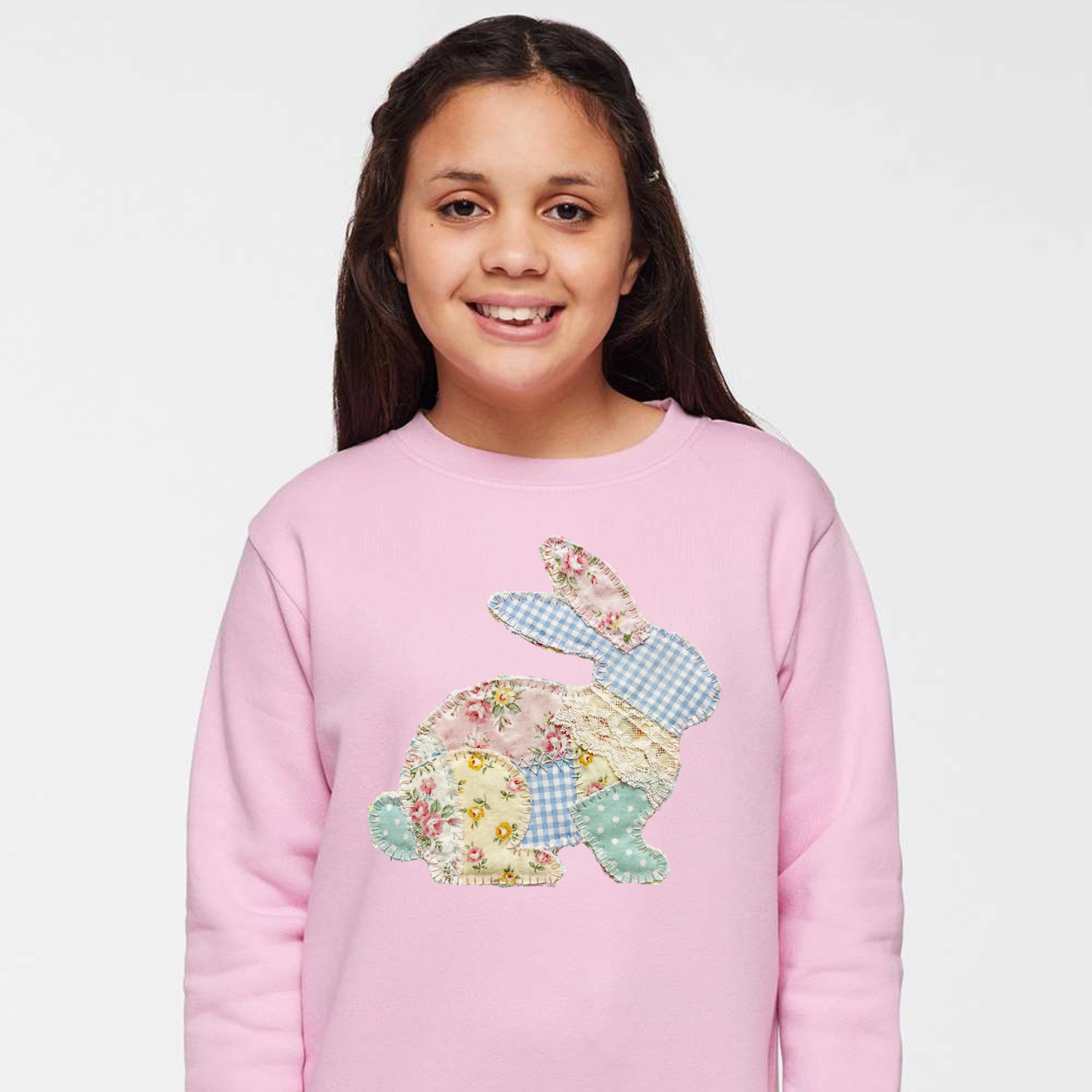 Youth Easter Faux Quilted Easter Bunny Sweatshirt or Tee